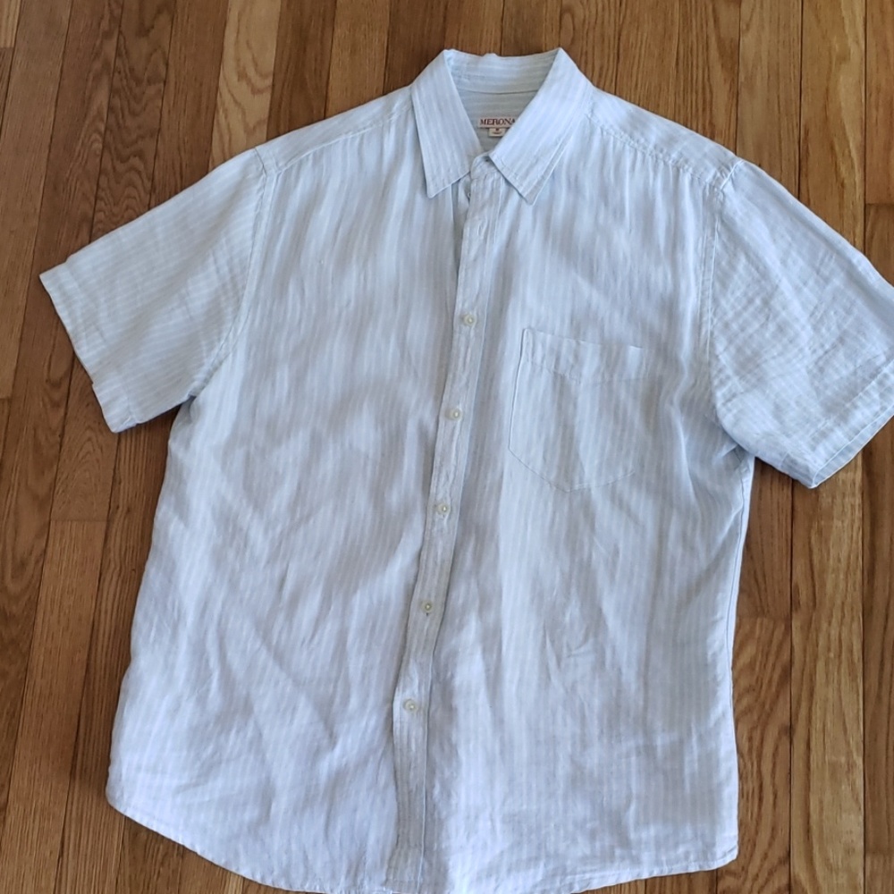 Men's casual button down linen shirt